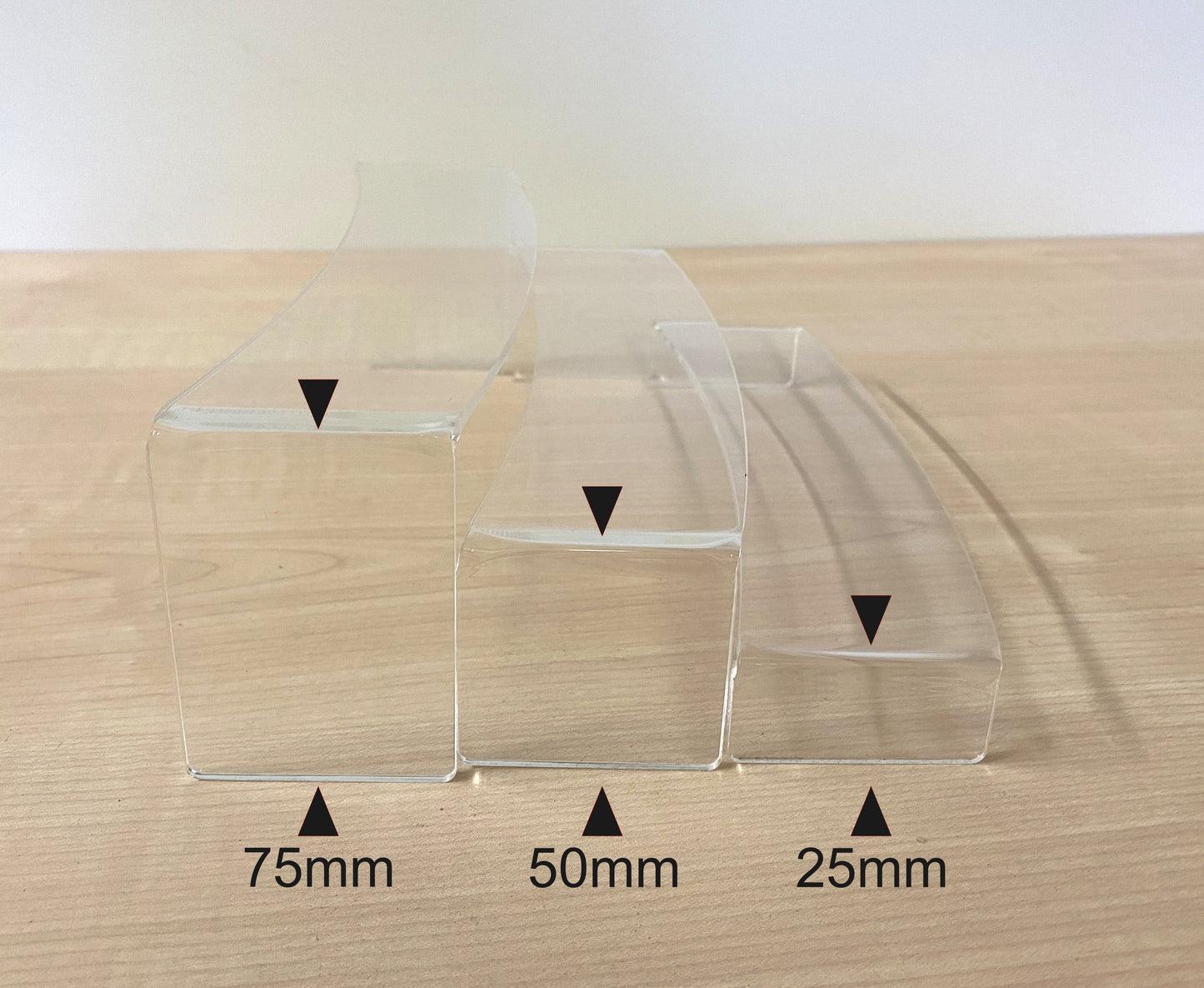 3 Piece Acrylic Stepped Shelves