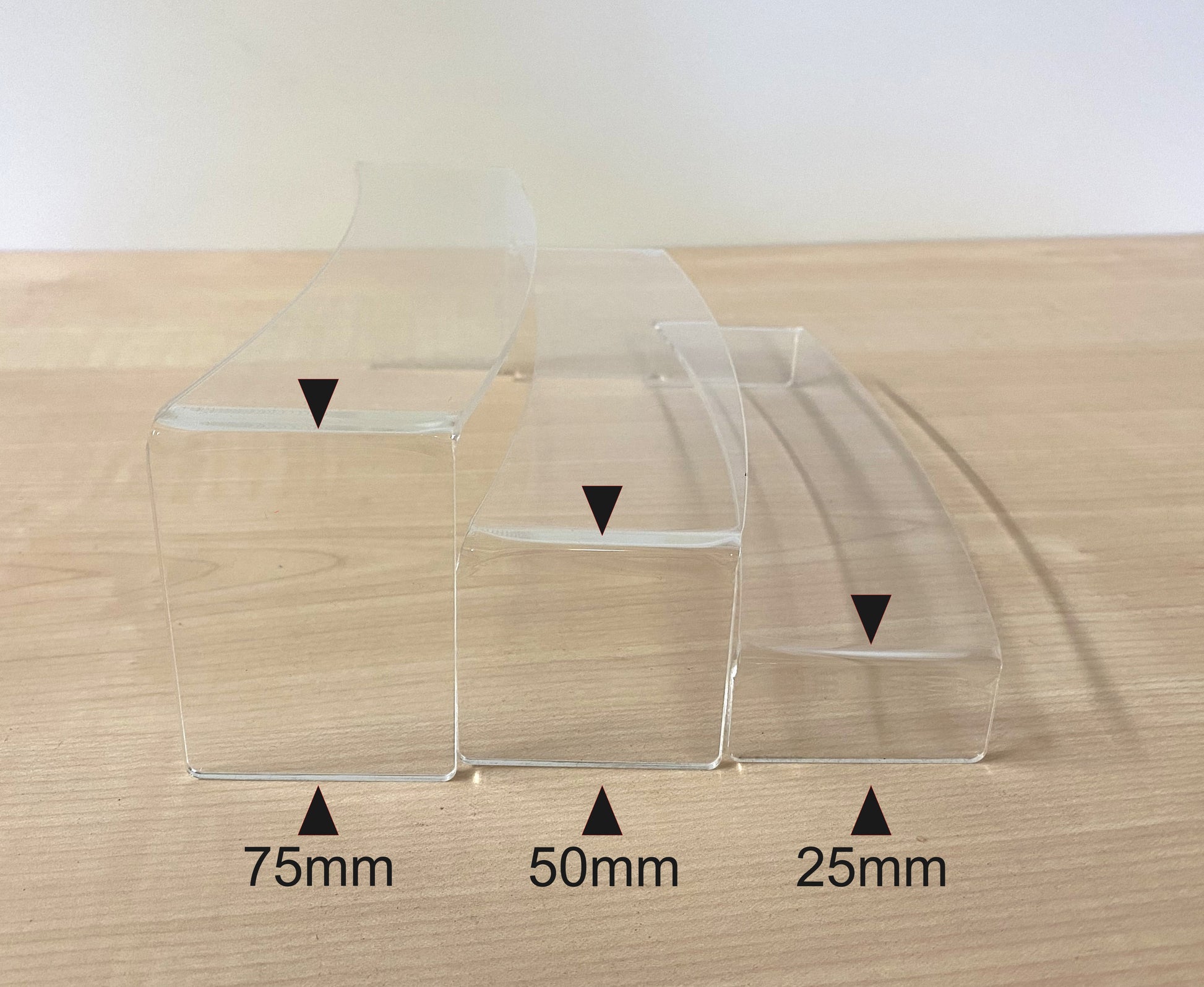 3 Piece Acrylic Stepped Shelves