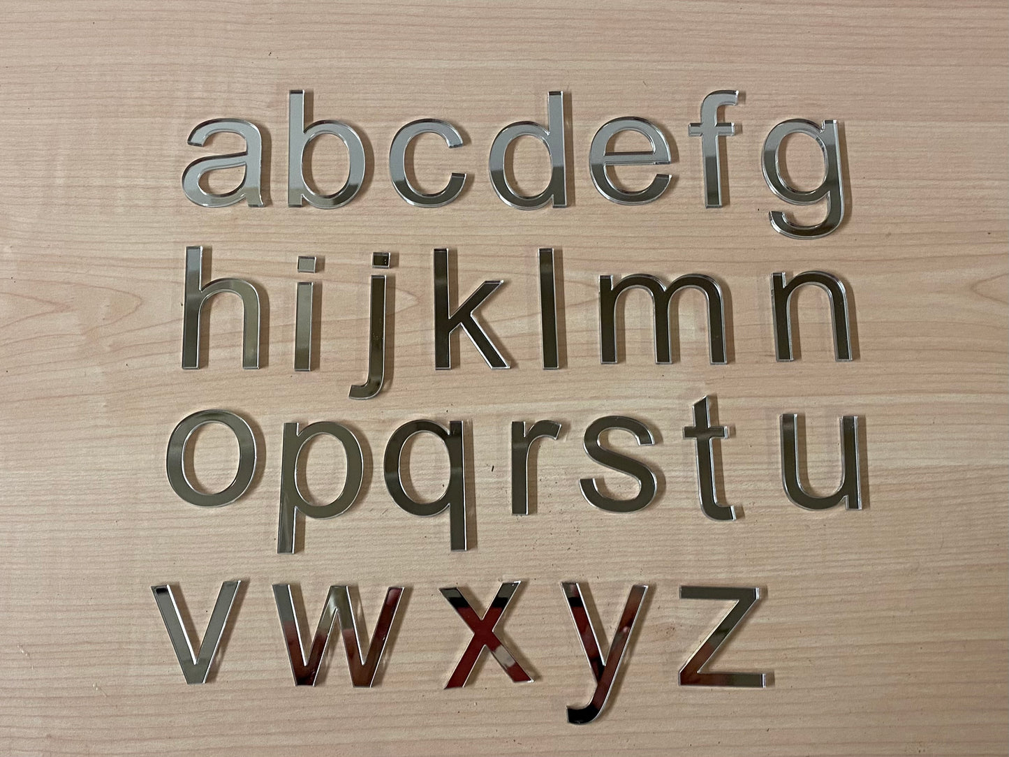 mirror acrylic perspex letters for signs names weddings phrases