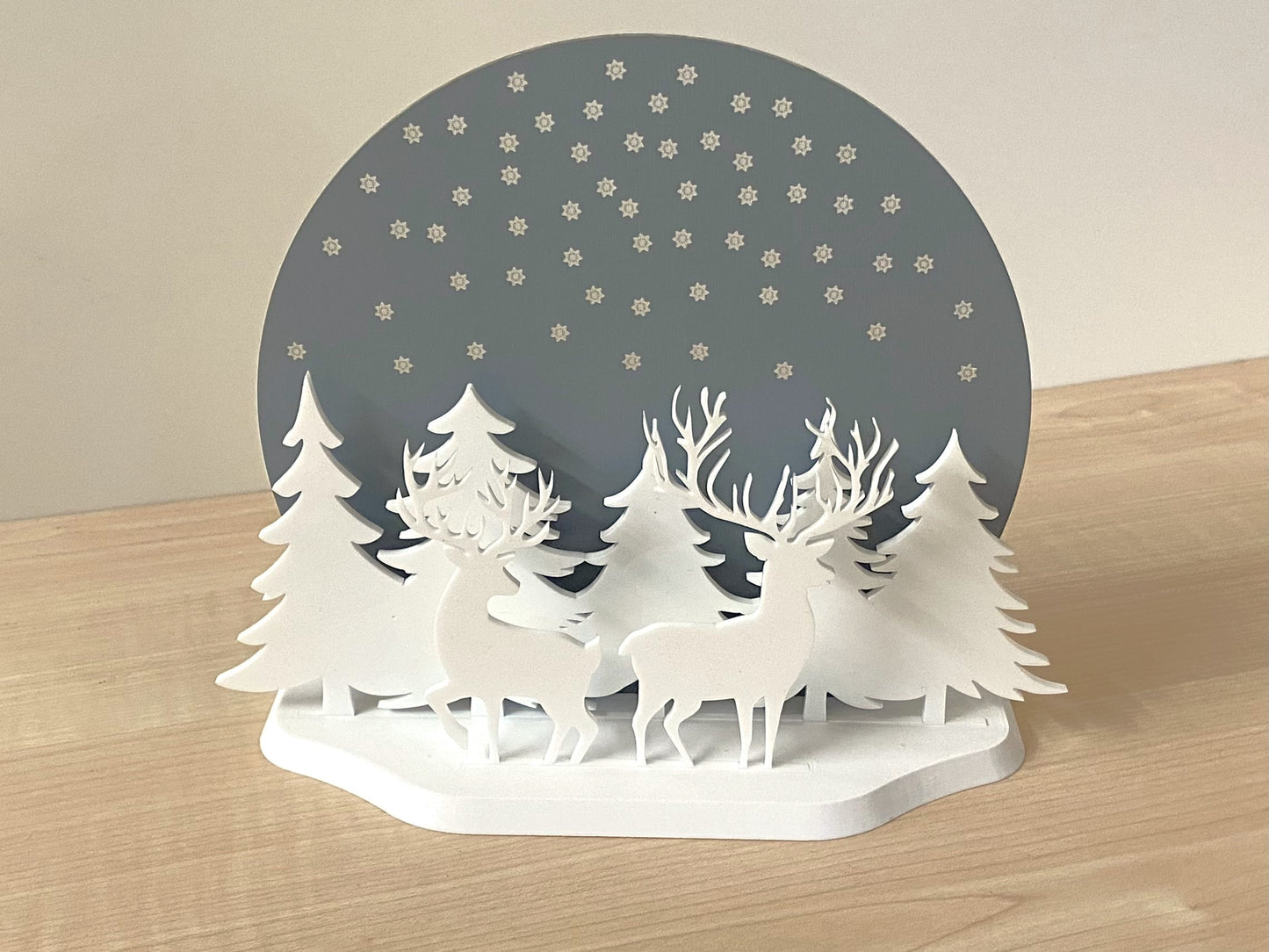 Acrylic Laser Cut Reindeer Christmas Scene Decoration