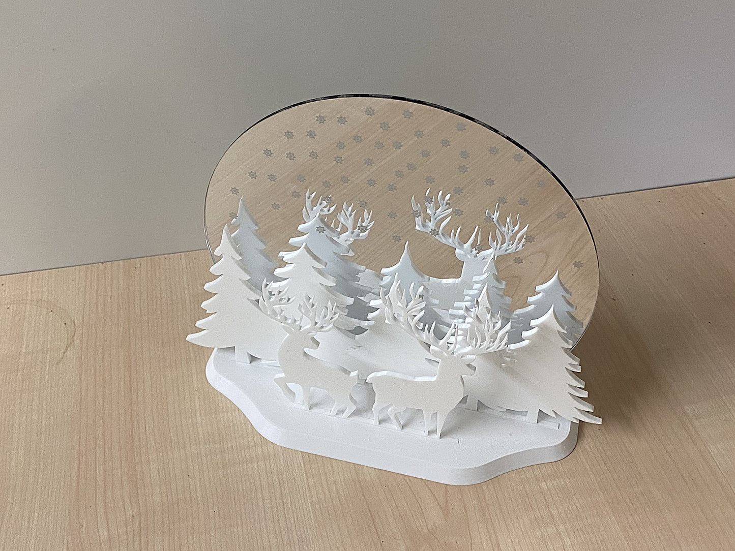 Acrylic Laser Cut Reindeer Christmas Scene Decoration