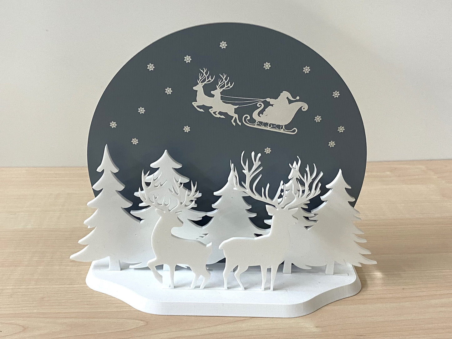 Acrylic Laser Cut Reindeer Christmas Scene Decoration