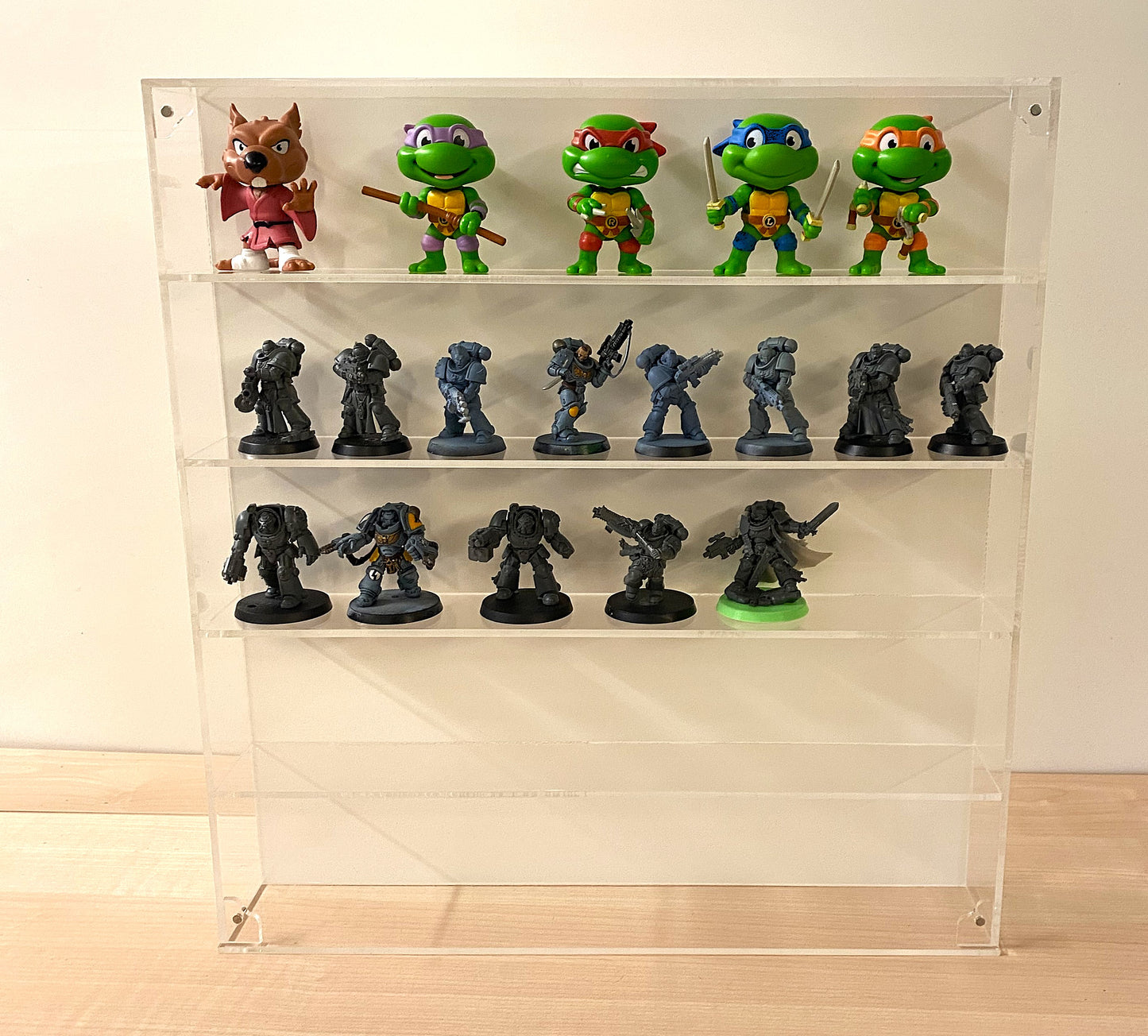 Acrylic Display Case for Collectibles – 5 Tier Wall Mount or Free Standing with Magnetic Front Panel
