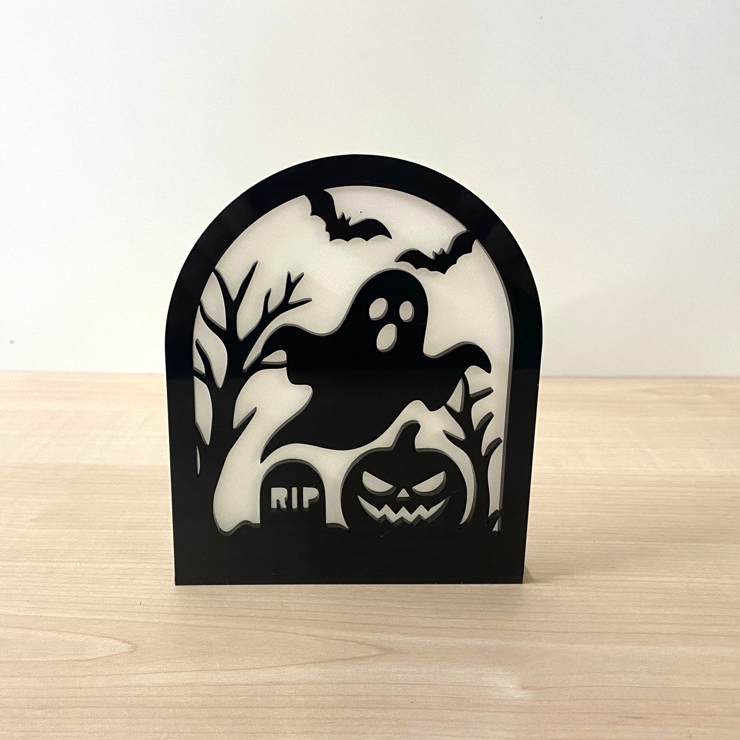 🎃 Halloween Acrylic Scenes – Haunted House, Pumpkins, Ghosts & Graveyard