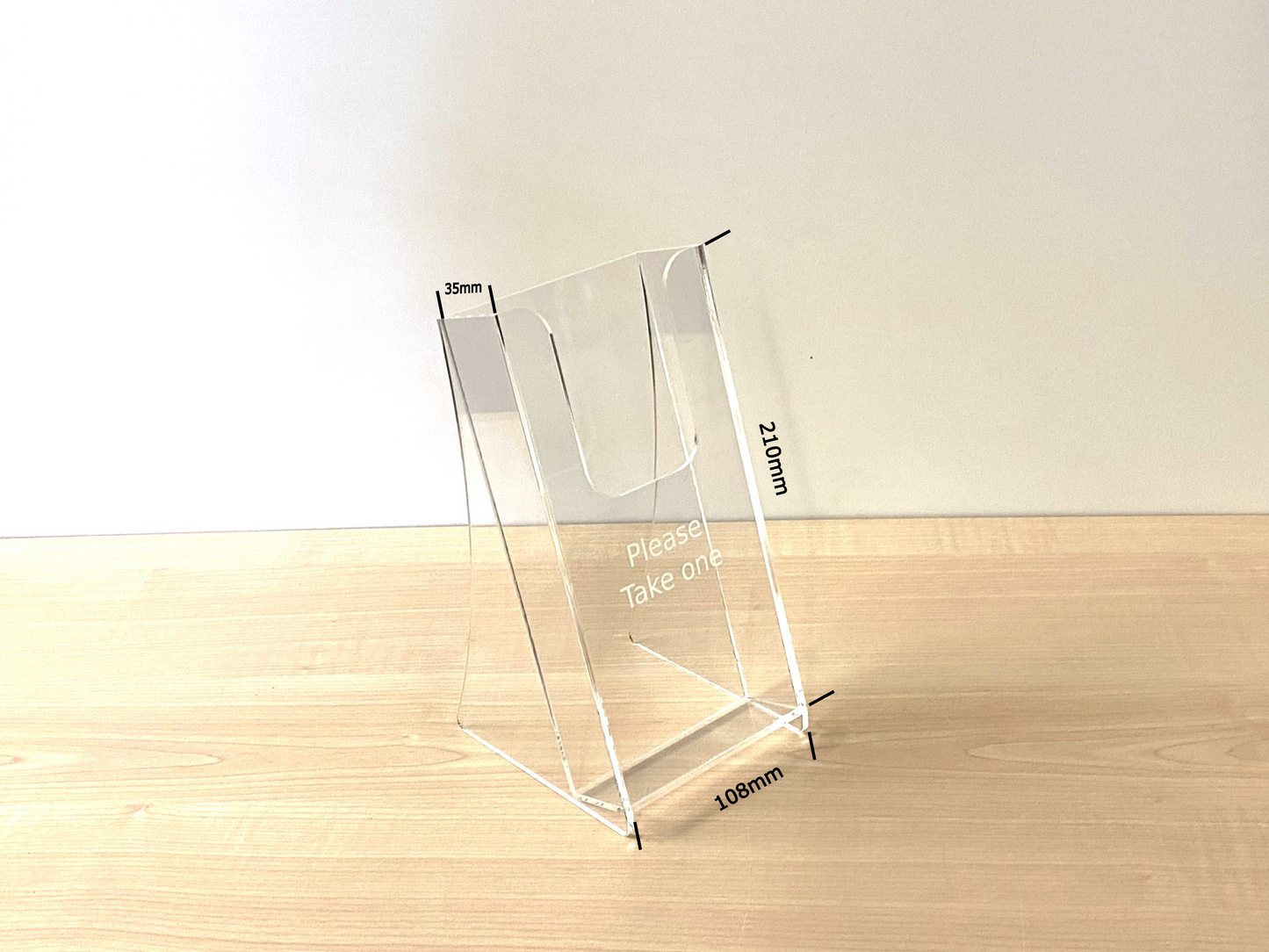 A4 Tri-fold Menu/Leaflet Holder made from acrylic