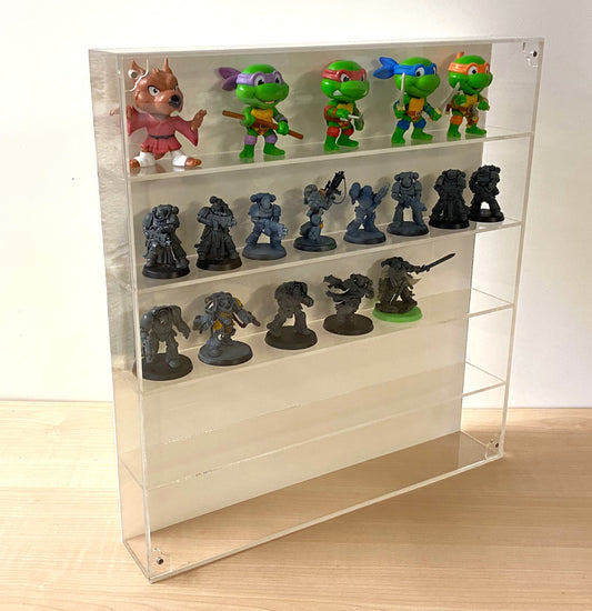 Clear acrylic display shelves for Warhammer and model cars