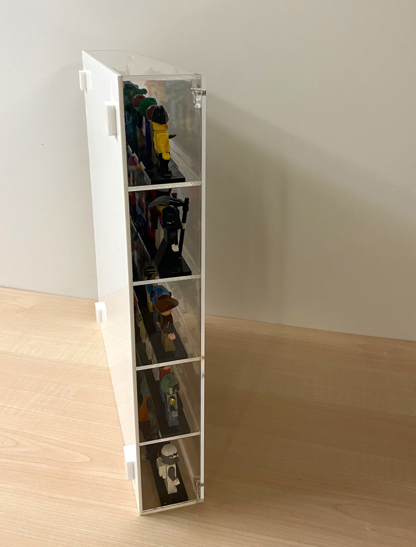 LEGO Minifigure Display Case for 50 – Wall Mount or Free Standing, Magnetic Dust-Proof UV Protection Box