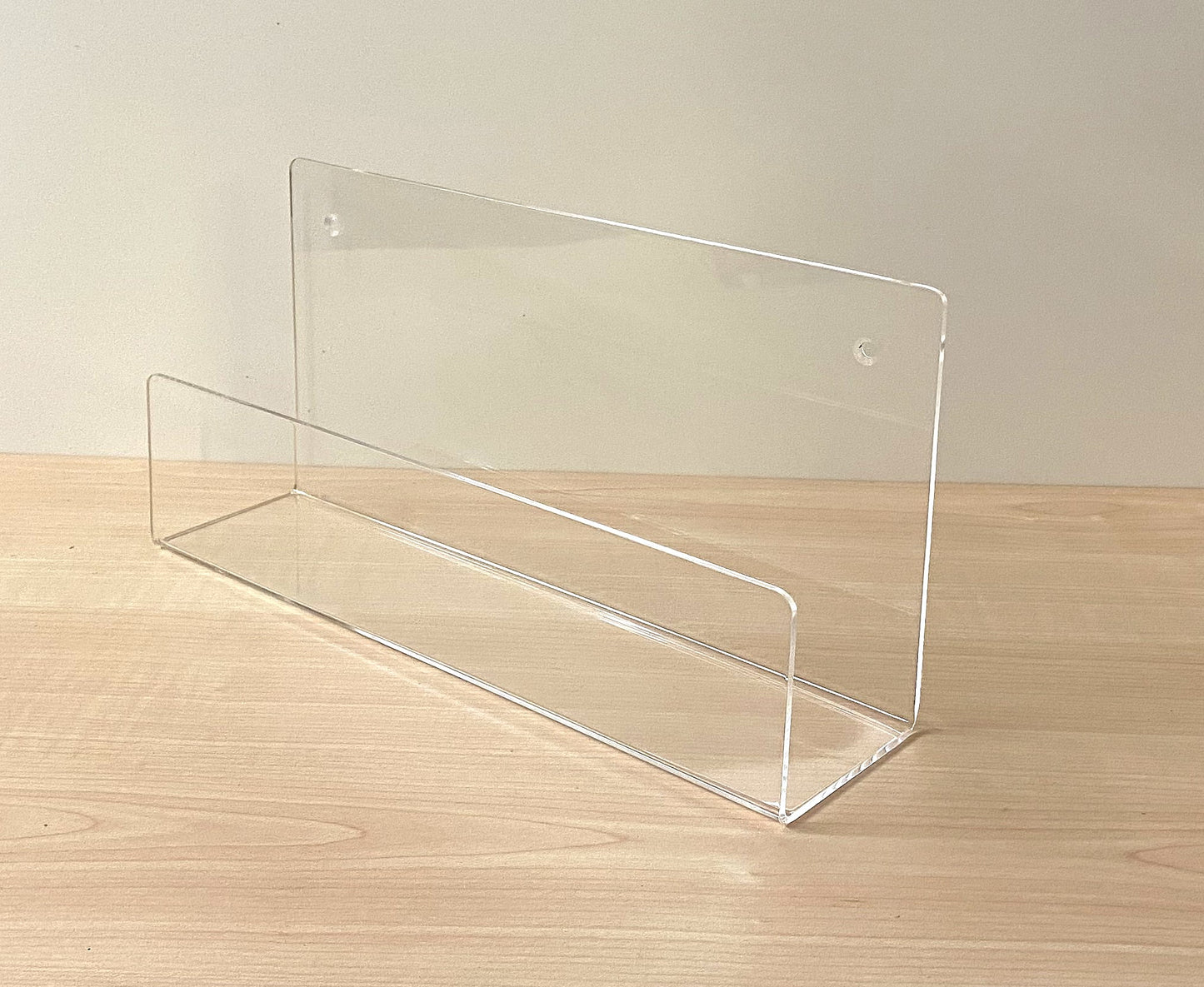 Wall Mounted Acrylic Shelf with Front Lip | Floating Display Rack for Retail Products, Books & Collectibles