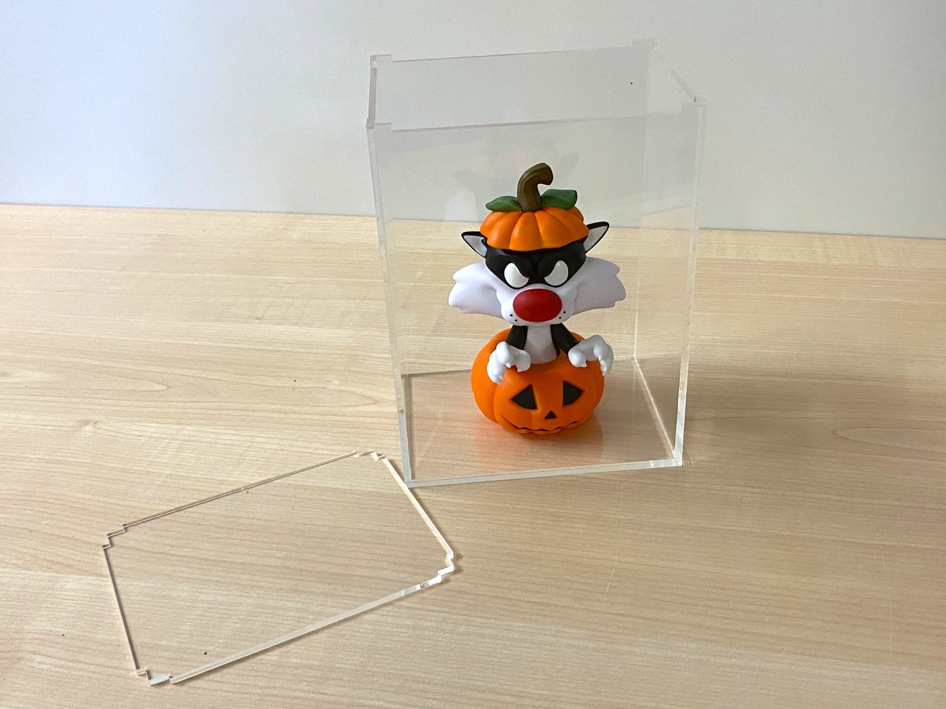 Transparent acrylic display box for collectibles