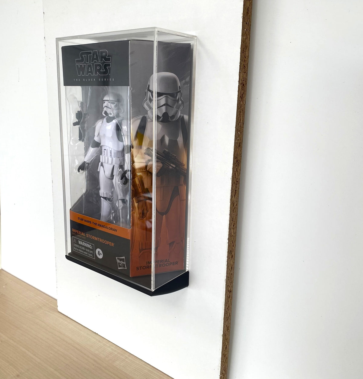 Protective acrylic display case for Star Wars Black Series collectible