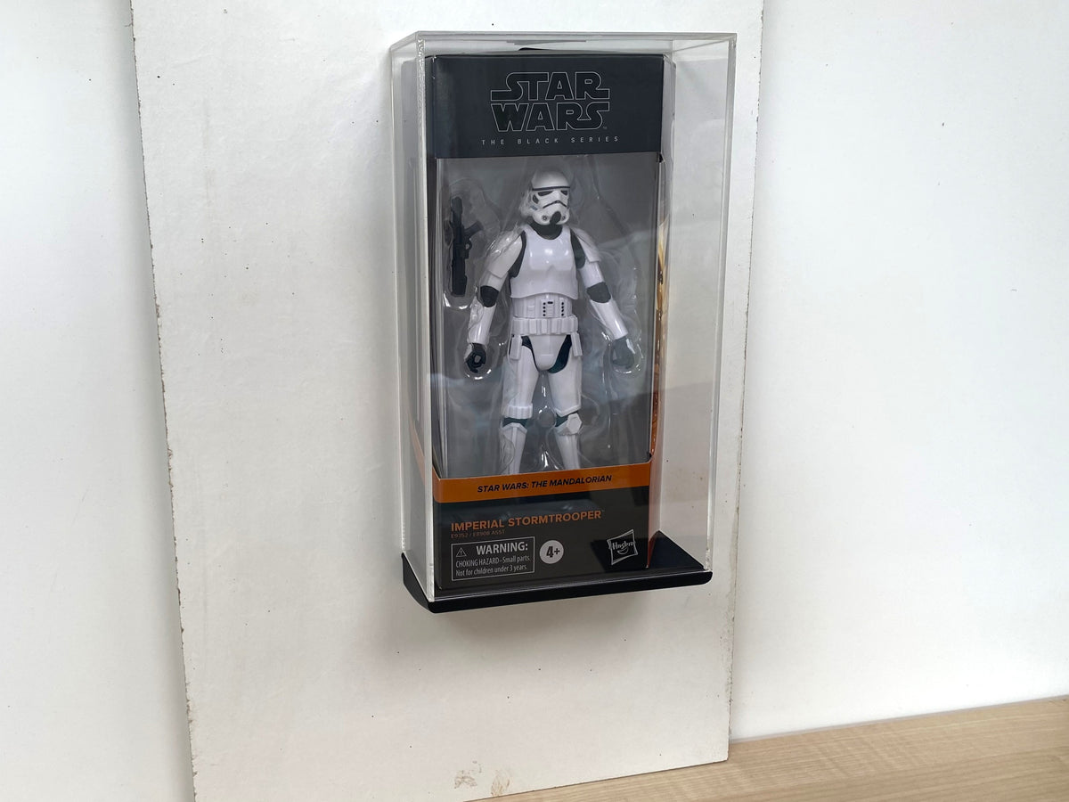 Star Wars Black Series display case with 3D printed wall mount base